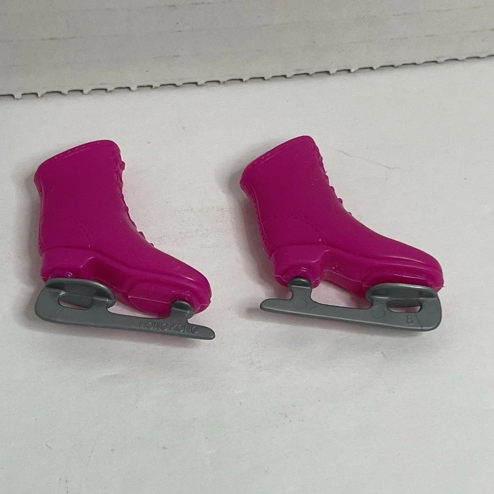 Vintage Barbie Hot Pink Ice Skates Marked China